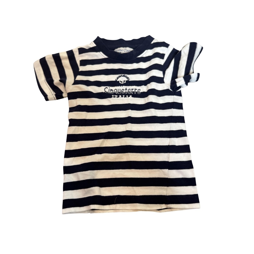 Divina Costiera Shirt Boys 9-12 Months Navy Stripe Cinque Terre Italia Nautical